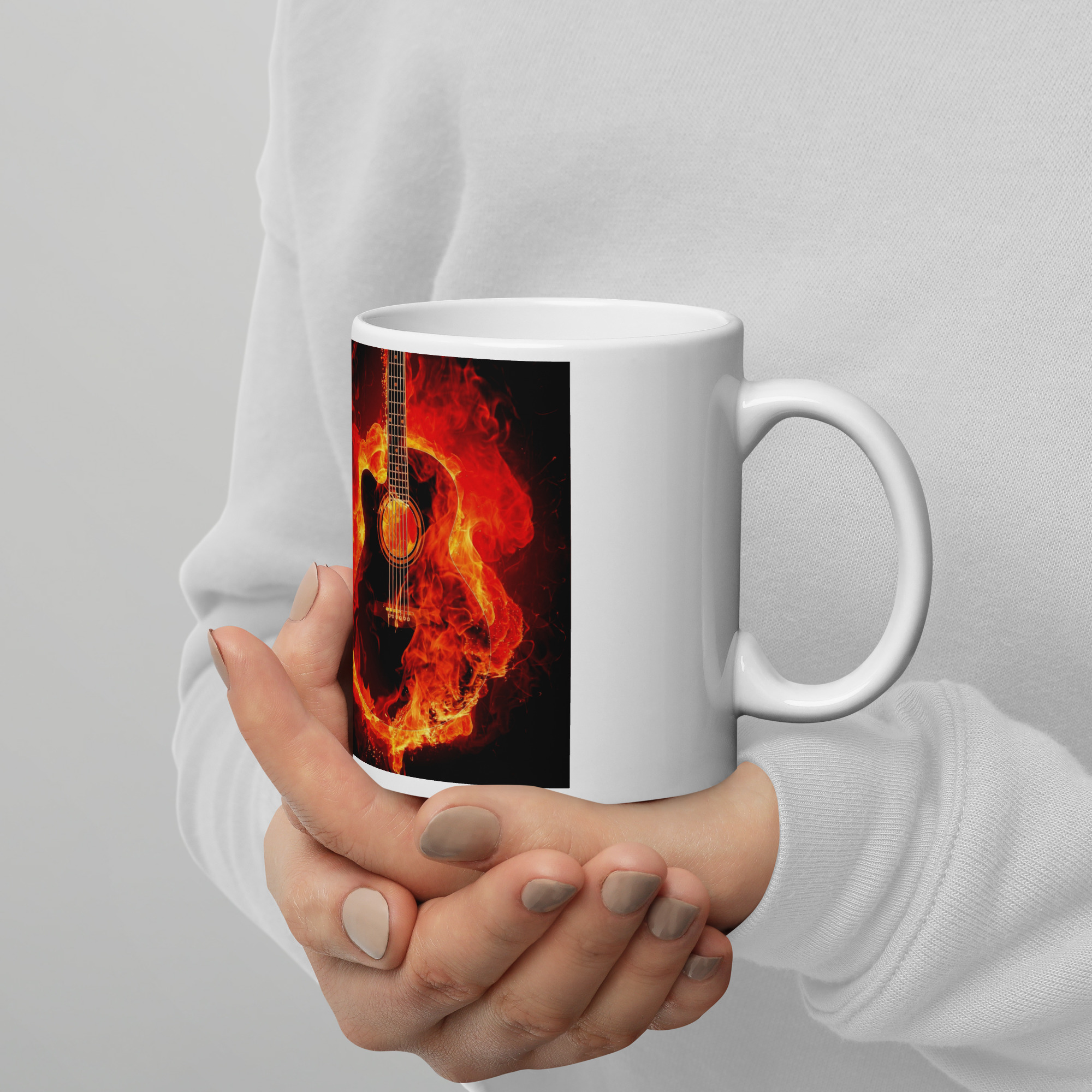 White glossy mug