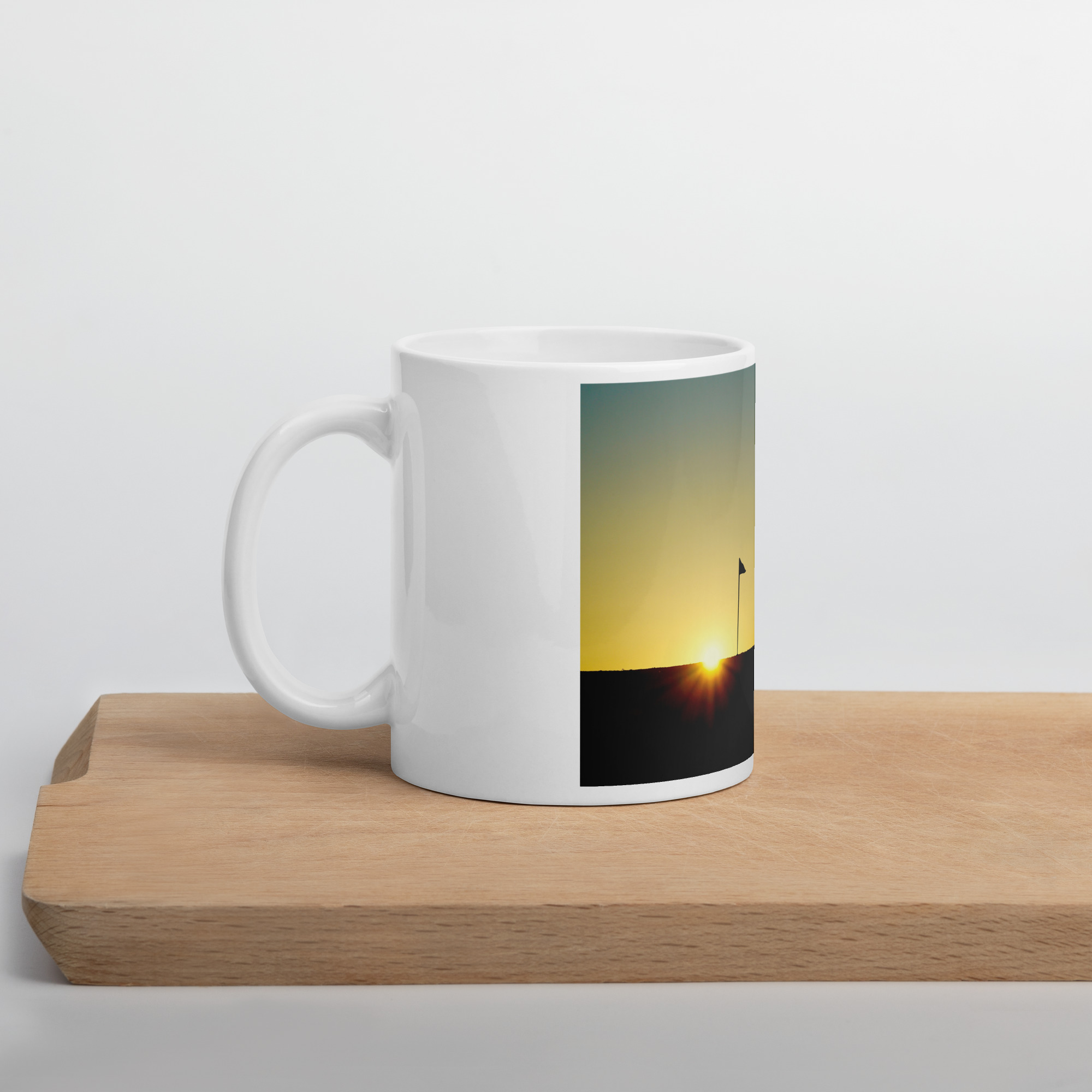 White glossy mug