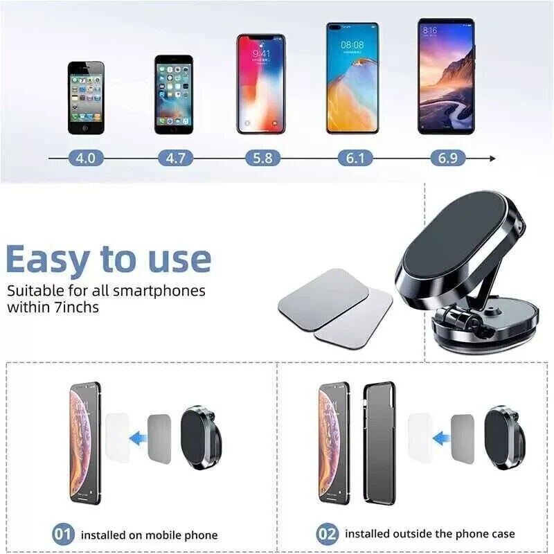 Magnetic Phone Holder For Car, Dashboard Car Phone Holder Mount Magnetic Stainless Steel Car Phone Holder - Dashboard Mount, Water-resistant, Rotatable - Image 9