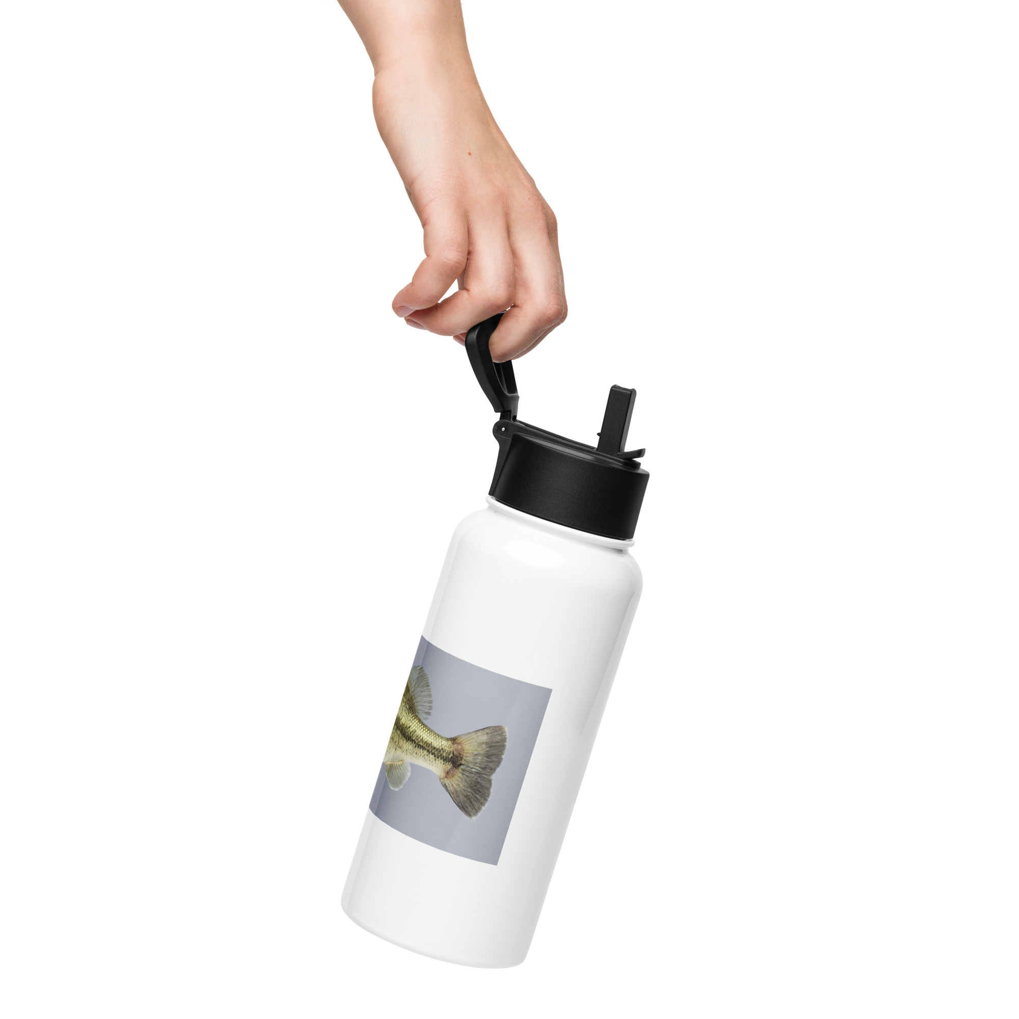 Stainless steel water bottle with a straw lid - Image 3