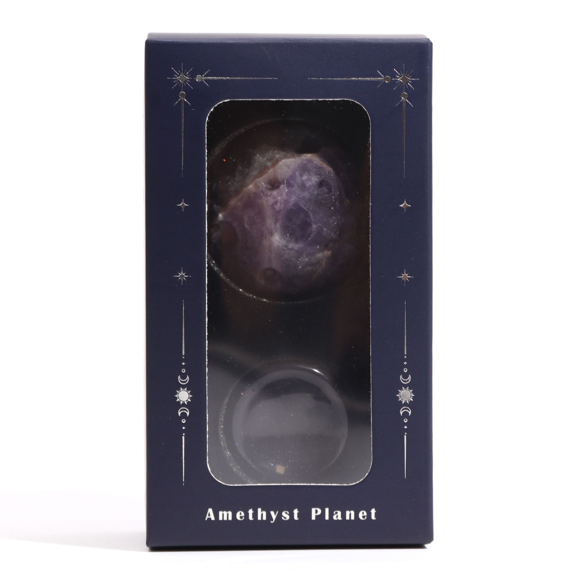 Ametyst Planet on a Sola Goldstone Stand - 40mm (30x15mm stand) - Image 5