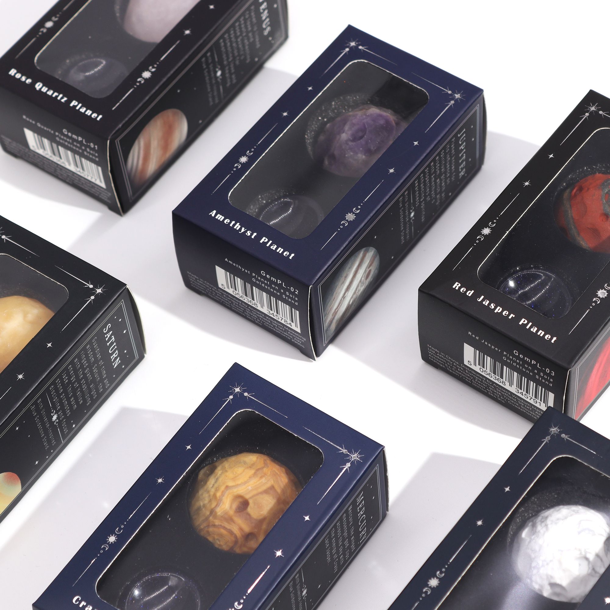 Ametyst Planet on a Sola Goldstone Stand - 40mm (30x15mm stand) - Image 7