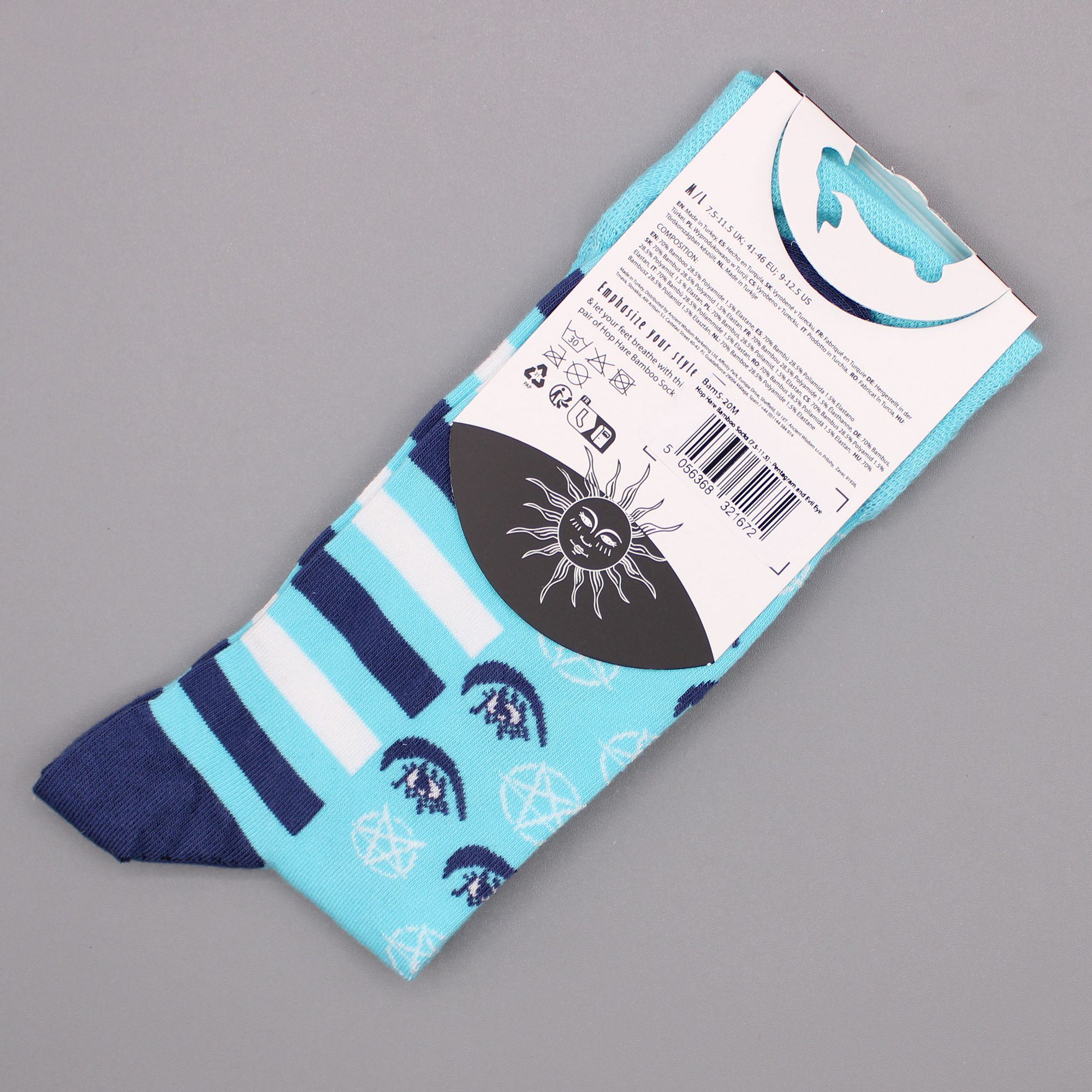 Hop Hare Bamboo Socks (36-40) - Pentagram and Evil Eye - Image 3