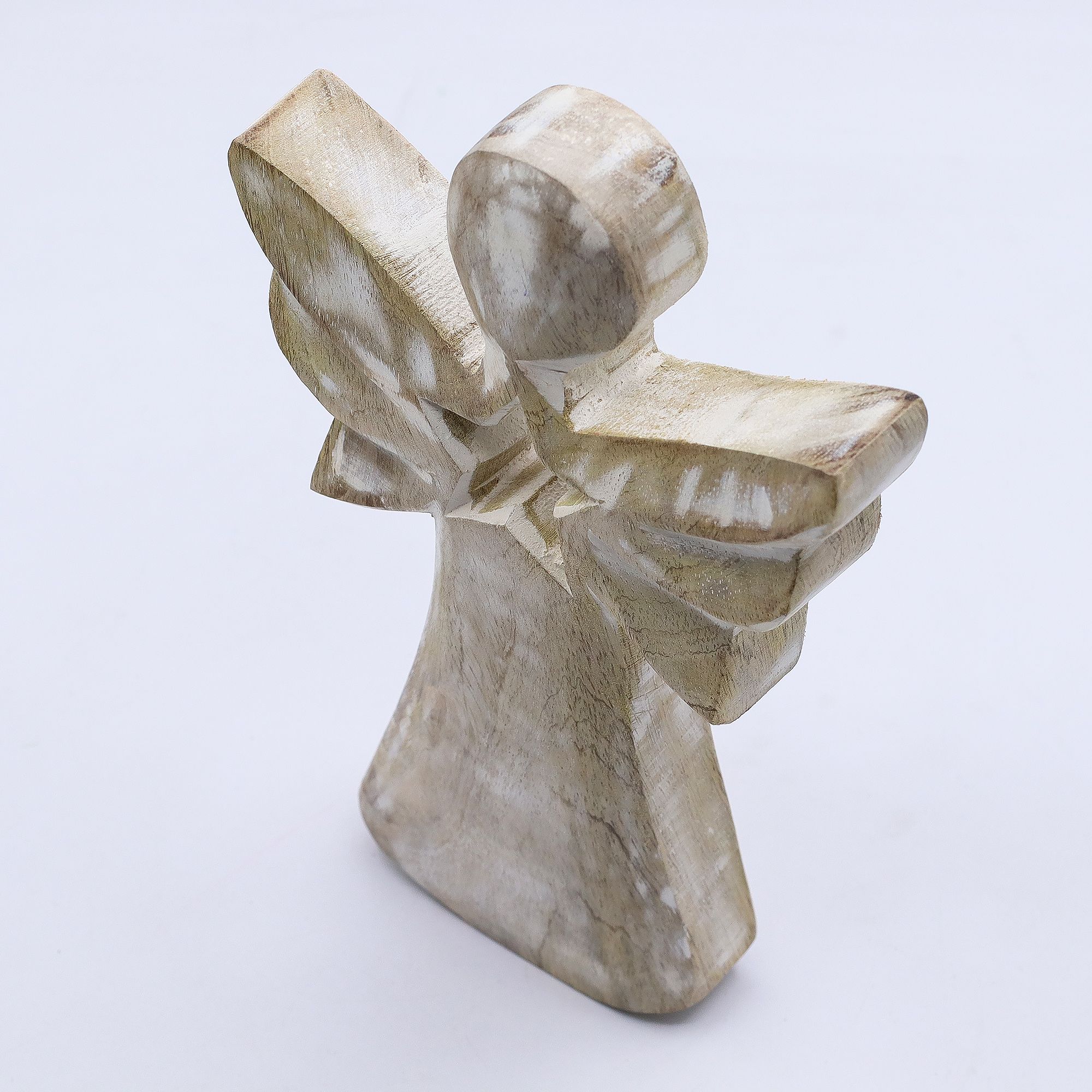Mango Wood Angel - Whitewash with Star Cut Out - Image 5