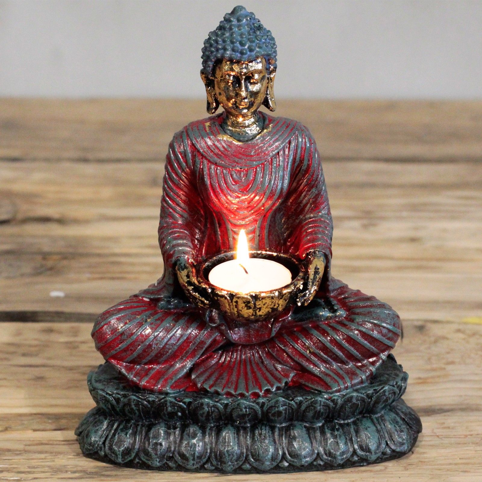 Antique Buddha - Devotee Candle Holder - Image 4