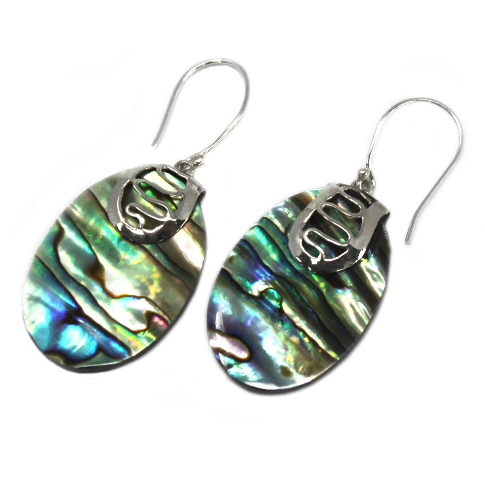 Shell & Silver Earrings - Flip-flops- Abalone - Image 2