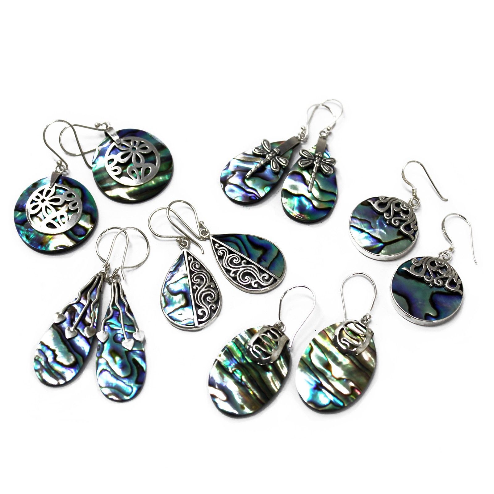 Shell & Silver Earrings - Flip-flops- Abalone - Image 3