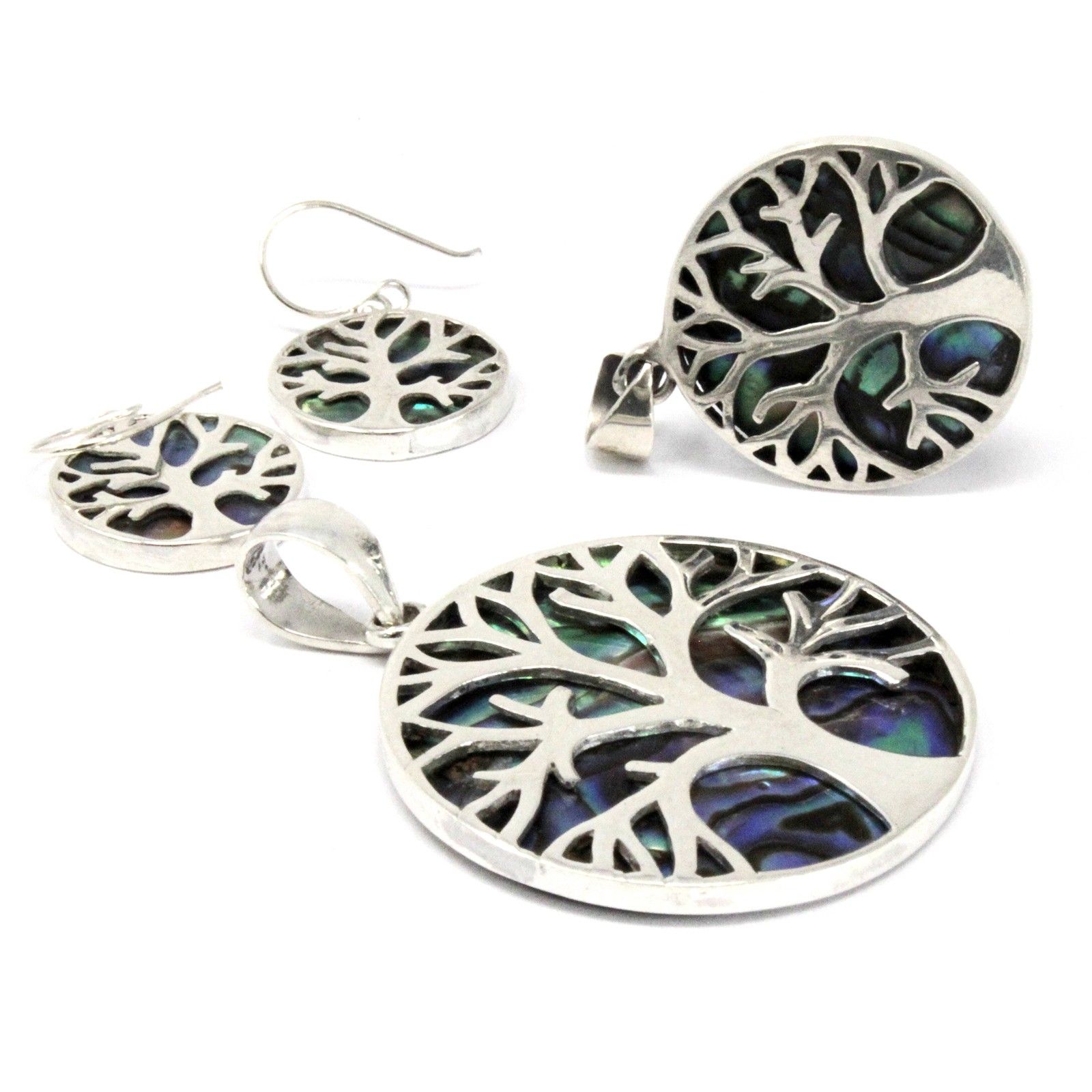Tree of Life Silver Pendent 22mm - Abalone - Image 4