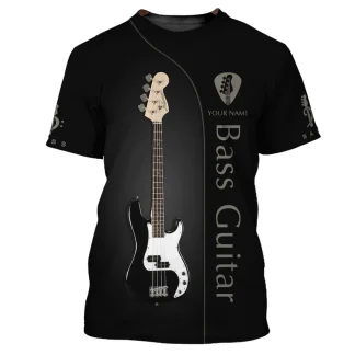 Guitar Bass 3D Printed T Shirt For Men Music Instruments Pattern Short Sleeve Tees Women Cool Oversized Crew Neck T-shirt Tops - AliExpress 200000343
