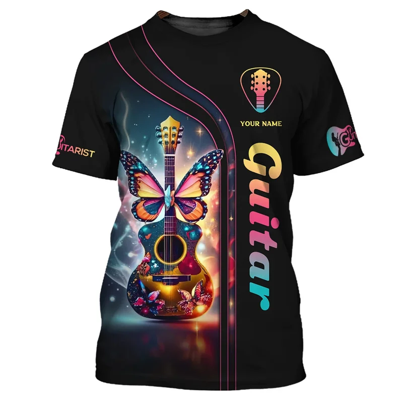 Guitar Bass 3D Printed T Shirt For Men Music Instruments Pattern Short Sleeve Tees Women Cool Oversized Crew Neck T-shirt Tops - AliExpress 200000343 - Image 5