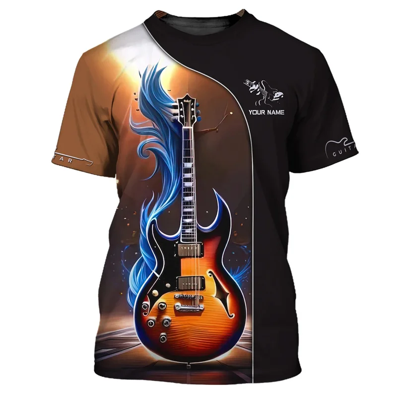 Guitar Bass 3D Printed T Shirt For Men Music Instruments Pattern Short Sleeve Tees Women Cool Oversized Crew Neck T-shirt Tops - AliExpress 200000343 - Image 4